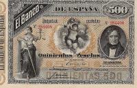 p27a from Spain: 500 Pesetas from 1884
