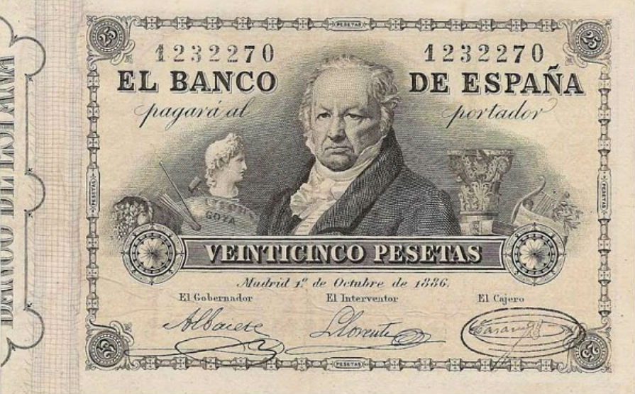 Front of Spain p34: 25 Pesetas from 1886