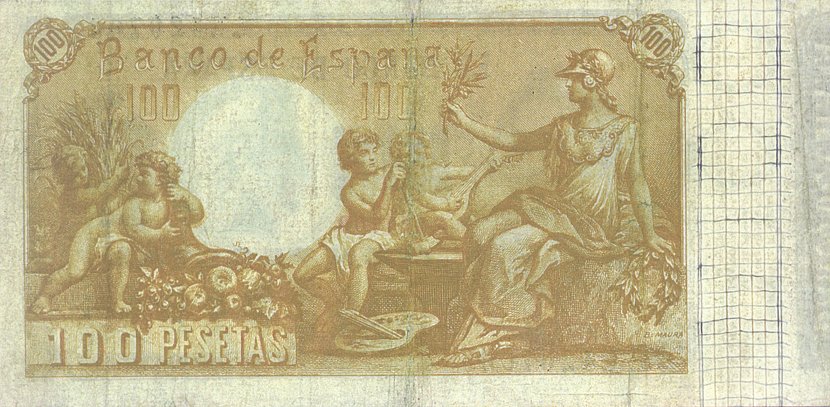 Back of Spain p51a: 100 Pesetas from 1900