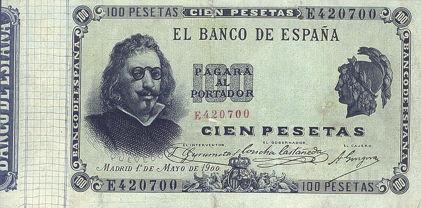 Front of Spain p51a: 100 Pesetas from 1900