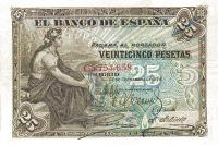 p57b from Spain: 25 Pesetas from 1906