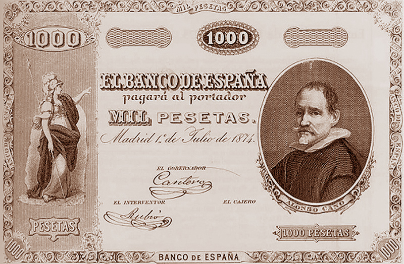 Front of Spain p5: 1000 Pesetas from 1874