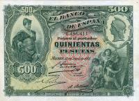 p65a from Spain: 500 Pesetas from 1907