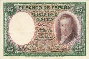 Gallery image for Spain p81: 25 Pesetas from 1931