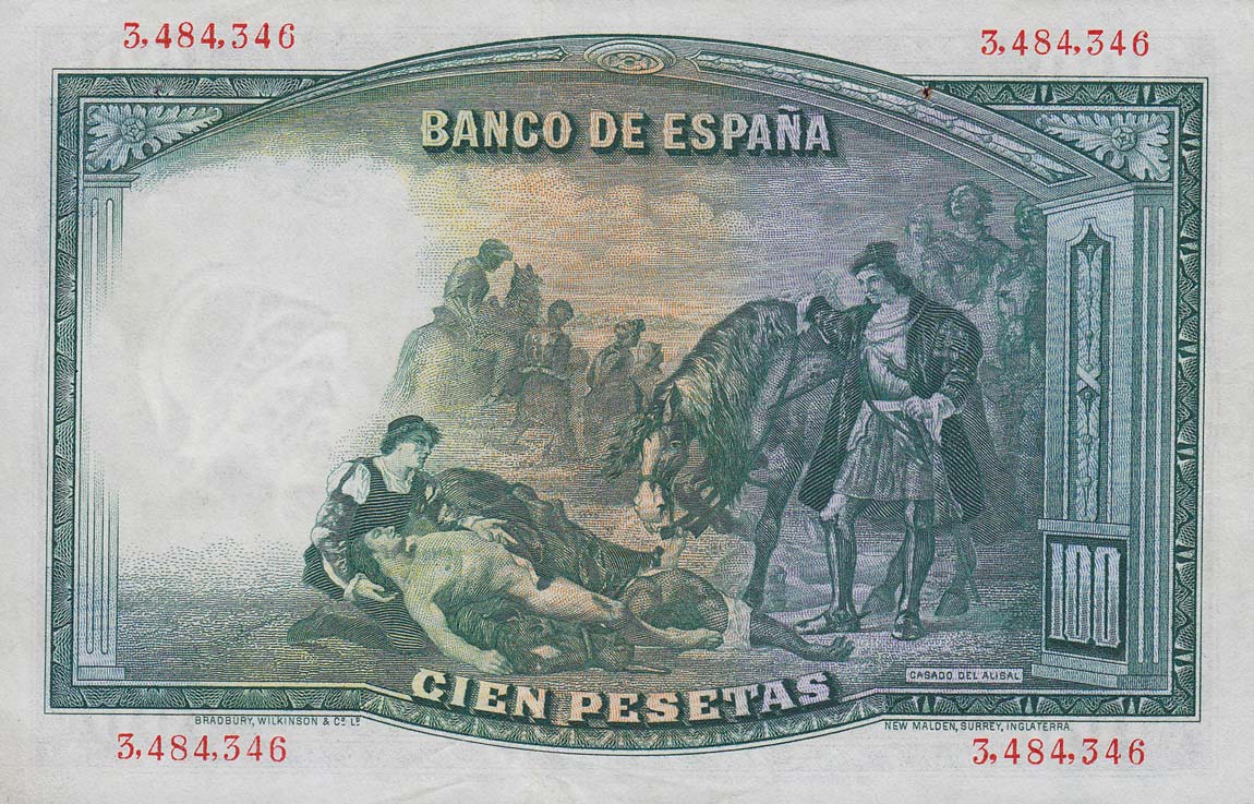 Back of Spain p83: 100 Pesetas from 1931