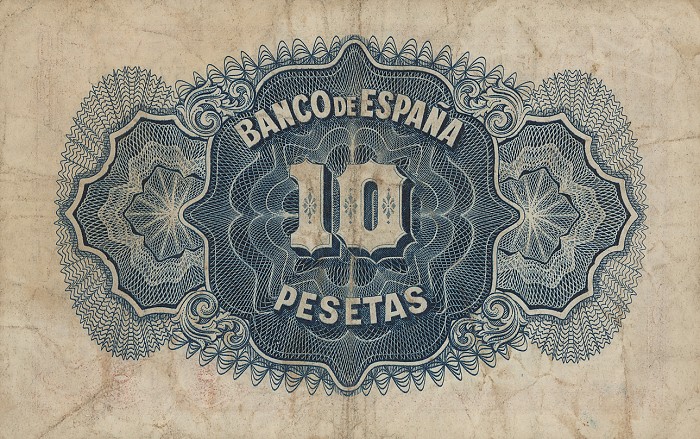 Back of Spain p86a: 10 Pesetas from 1935
