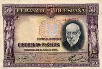 Gallery image for Spain p88a: 50 Pesetas from 1935