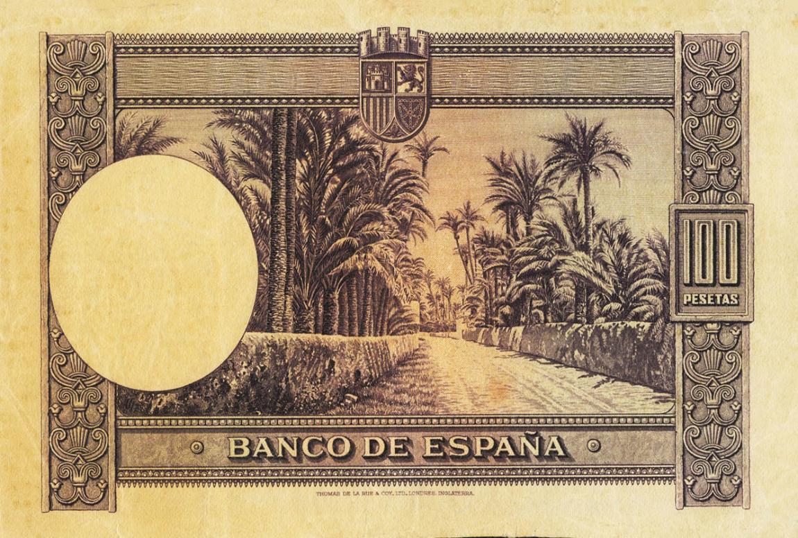 Back of Spain p90s: 100 Pesetas from 1938