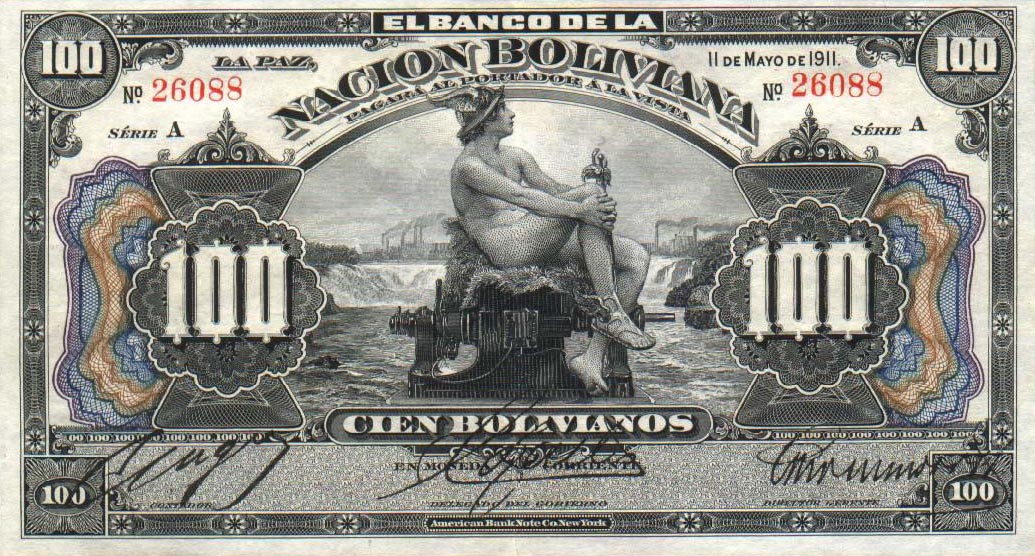 Front of Bolivia p111a: 100 Bolivianos from 1911