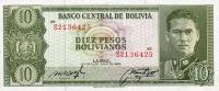 p154a from Bolivia: 10 Pesos Bolivianos from 1962