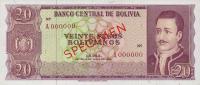 p155s from Bolivia: 20 Pesos Bolivianos from 1962