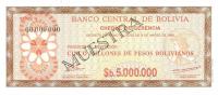 Gallery image for Bolivia p193s: 5000000 Pesos Bolivianos