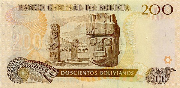 Back of Bolivia p208b: 200 Boliviano from 1997