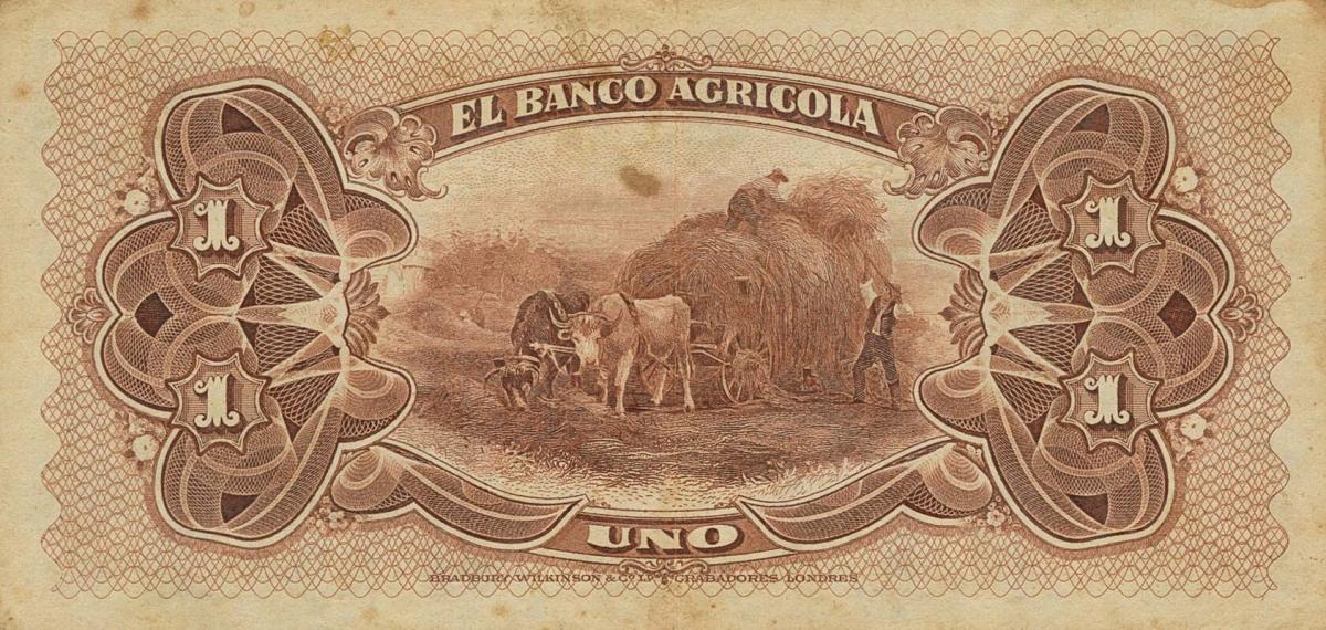 Back of Bolivia pS101a: 1 Boliviano from 1903