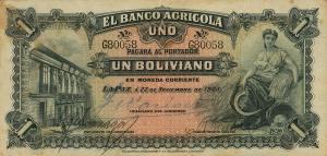 Gallery image for Bolivia pS101a: 1 Boliviano