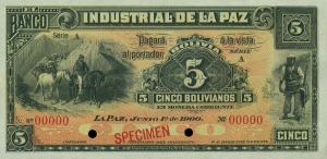 pS152s from Bolivia: 5 Bolivianos from 1900