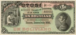 pS231 from Bolivia: 1 Boliviano from 1894