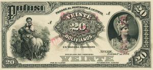 pS234p from Bolivia: 20 Bolivianos from 1894