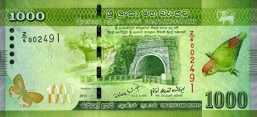 Front of Sri Lanka p127r: 1000 Rupees from 2010