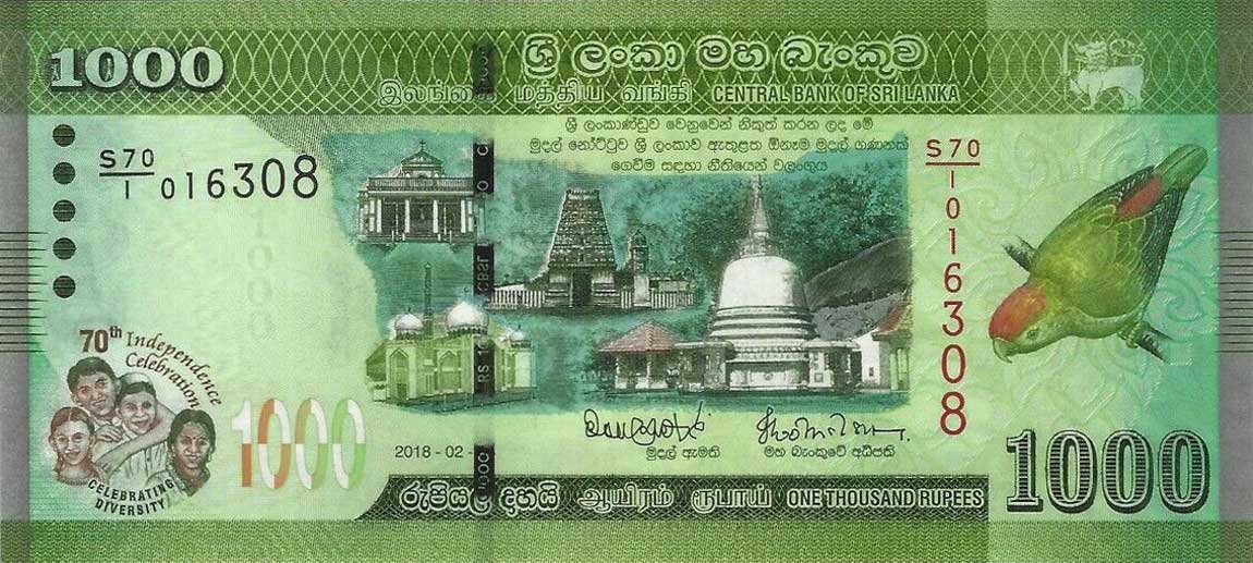 Front of Sri Lanka p130a: 1000 Rupees from 2018
