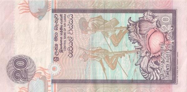 Back of Sri Lanka p103c: 20 Rupees from 1994