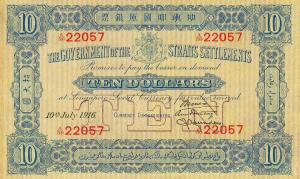 p4x from Straits Settlements: 10 Dollars from 1914