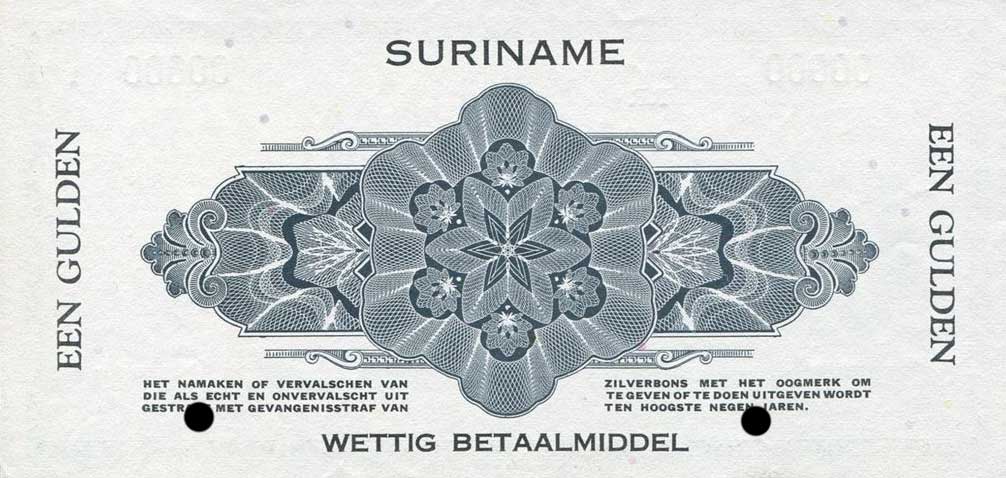 Back of Suriname p105s2: 1 Gulden from 1942