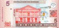 p157a from Suriname: 5 Dollars from 2004