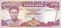 p16a from Swaziland: 20 Emalangeni from 1986