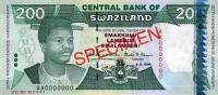 p28s from Swaziland: 200 Emalangeni from 1998