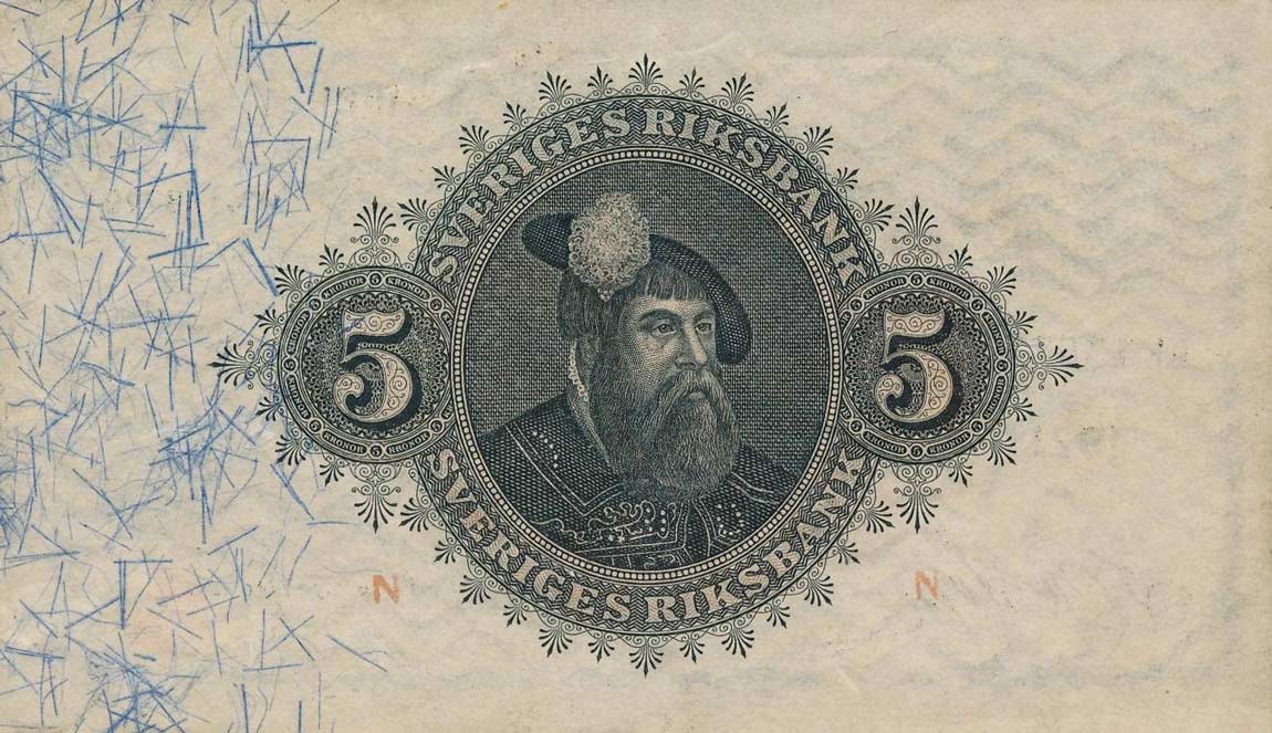 Back of Sweden p33d: 5 Kronor from 1921