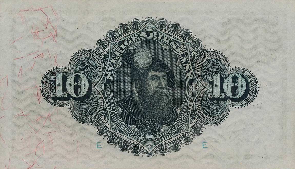 Back of Sweden p34m: 10 Kronor from 1930