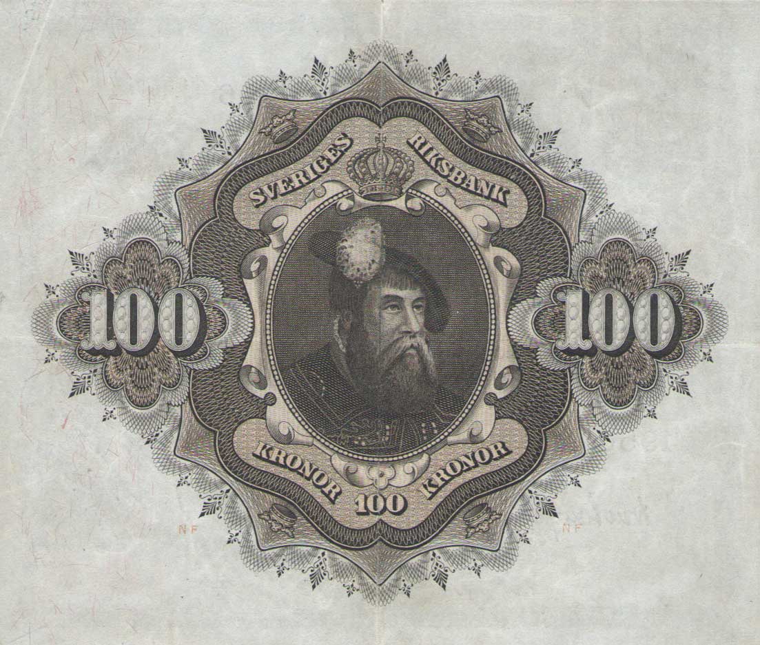Back of Sweden p45b: 100 Kronor from 1956
