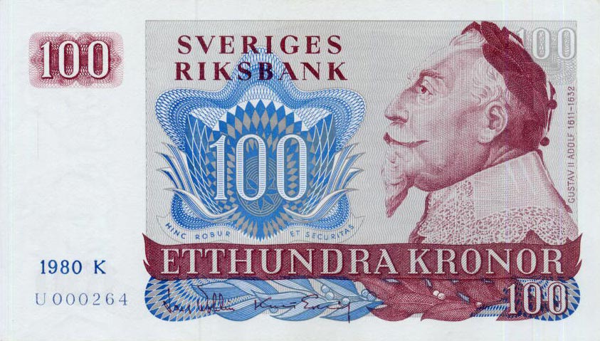Front of Sweden p54c: 100 Kronor from 1978