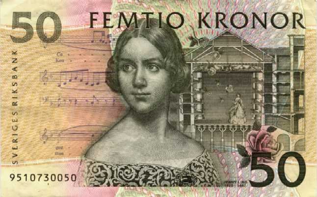 Front of Sweden p62a: 50 Kronor from 1996