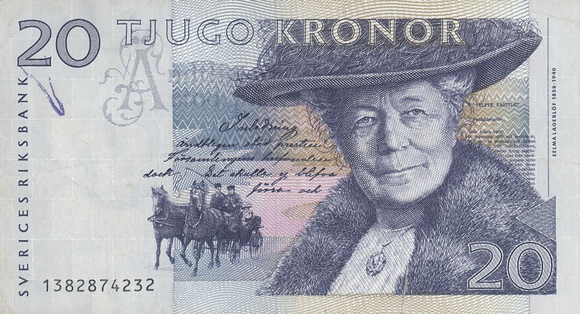 Front of Sweden p63a: 20 Kronor from 1997
