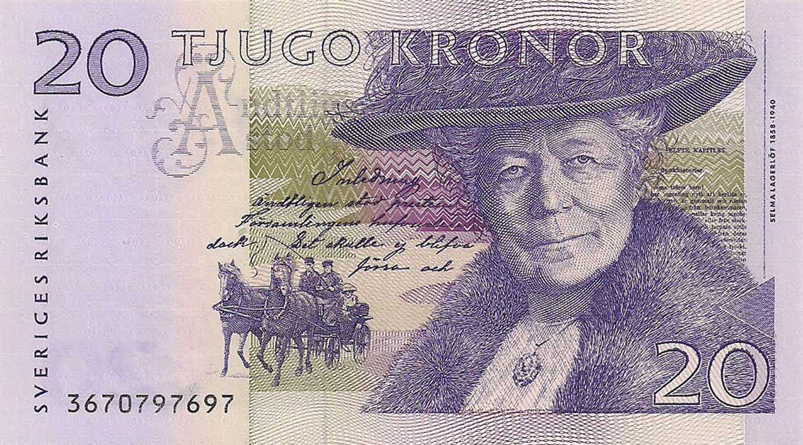 Front of Sweden p63b: 20 Kronor from 2003