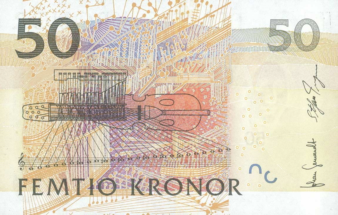 Back of Sweden p64b: 50 Kronor from 2008