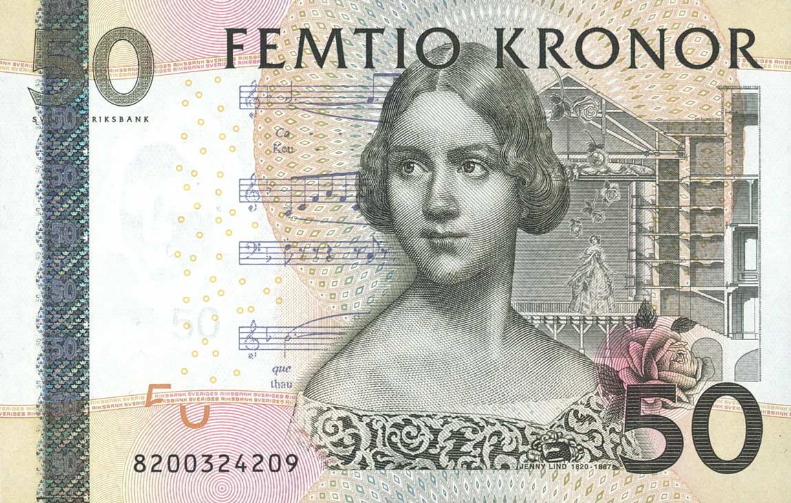 Front of Sweden p64b: 50 Kronor from 2008
