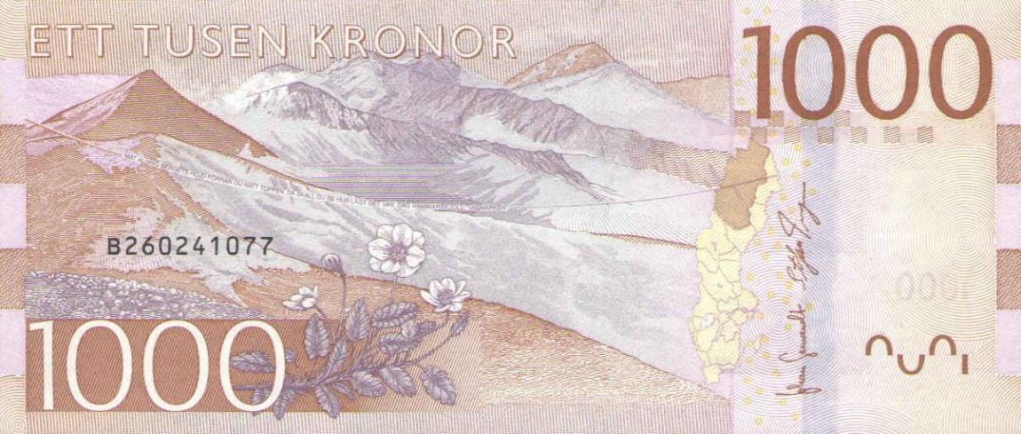 Back of Sweden p74: 1000 Kronor from 2015