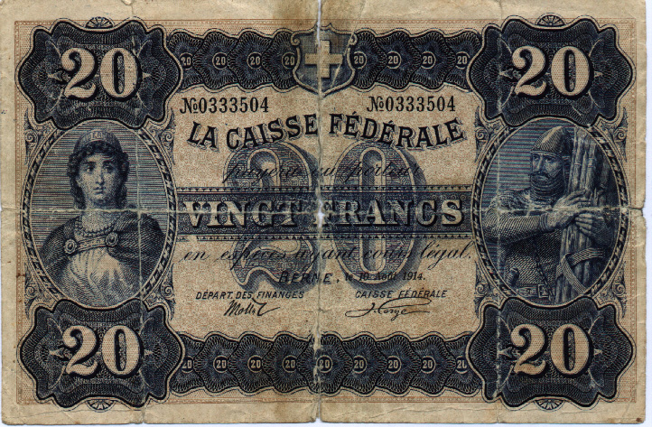 Front of Switzerland p21: 20 Francs from 1914