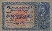 p39b from Switzerland: 20 Franken from 1930