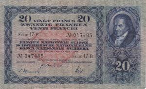 p39m from Switzerland: 20 Franken from 1944