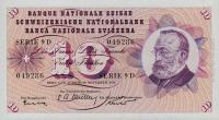 p45c from Switzerland: 10 Franken from 1956