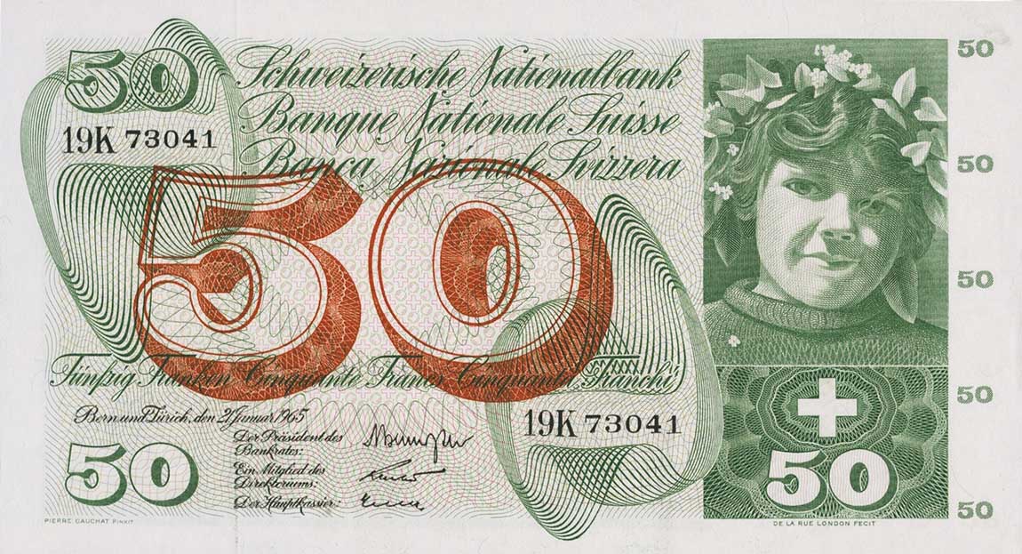 Front of Switzerland p48e: 50 Franken from 1965