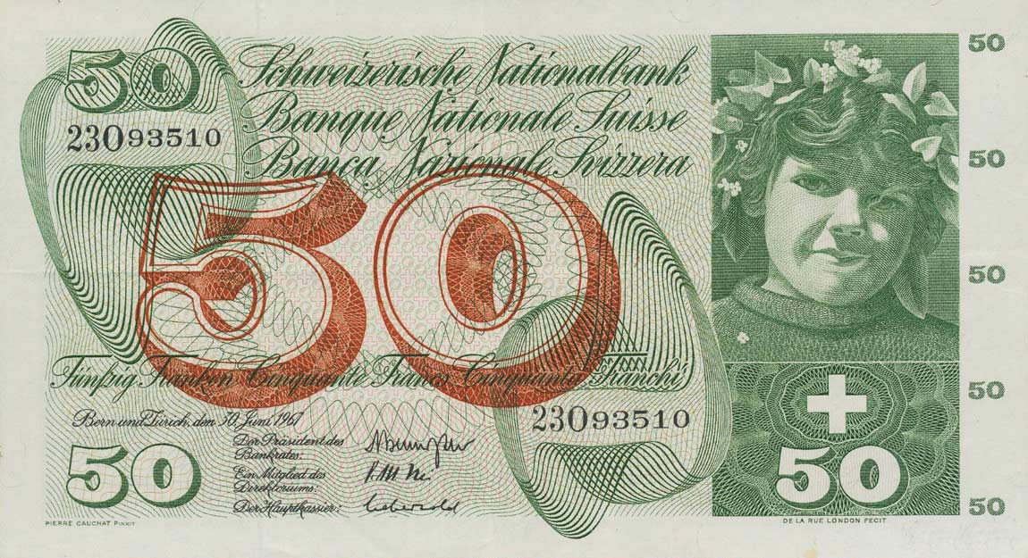 Front of Switzerland p48g: 50 Franken from 1967