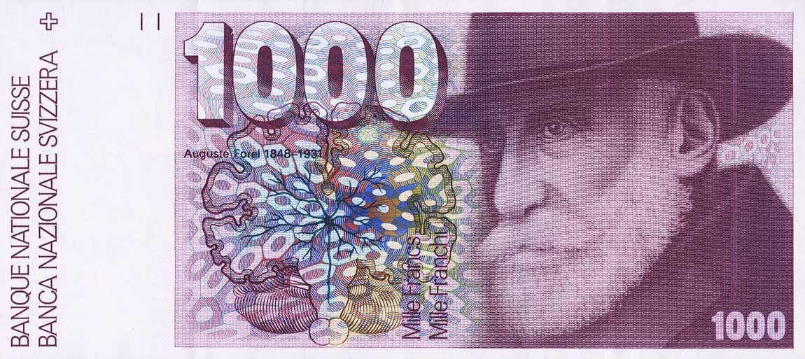 Front of Switzerland p59d: 1000 Franken from 1987