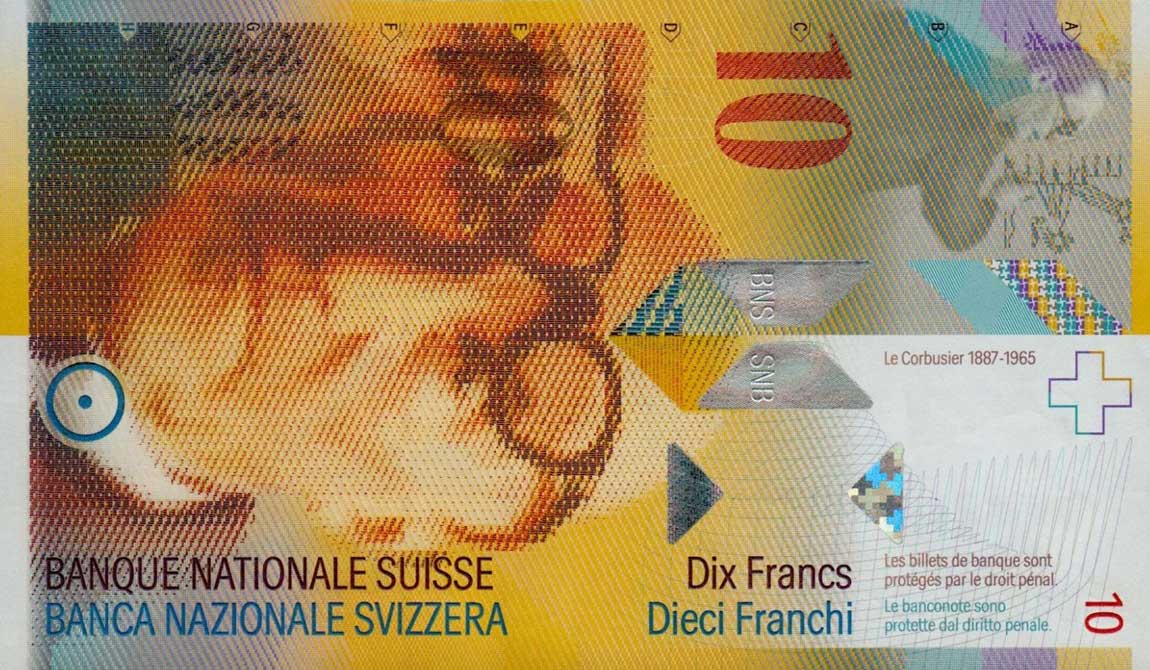 Front of Switzerland p66a: 10 Franken from 1995