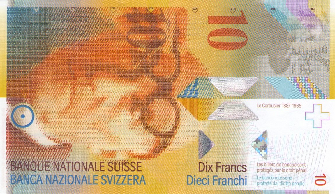 Front of Switzerland p67c: 10 Franken from 2008