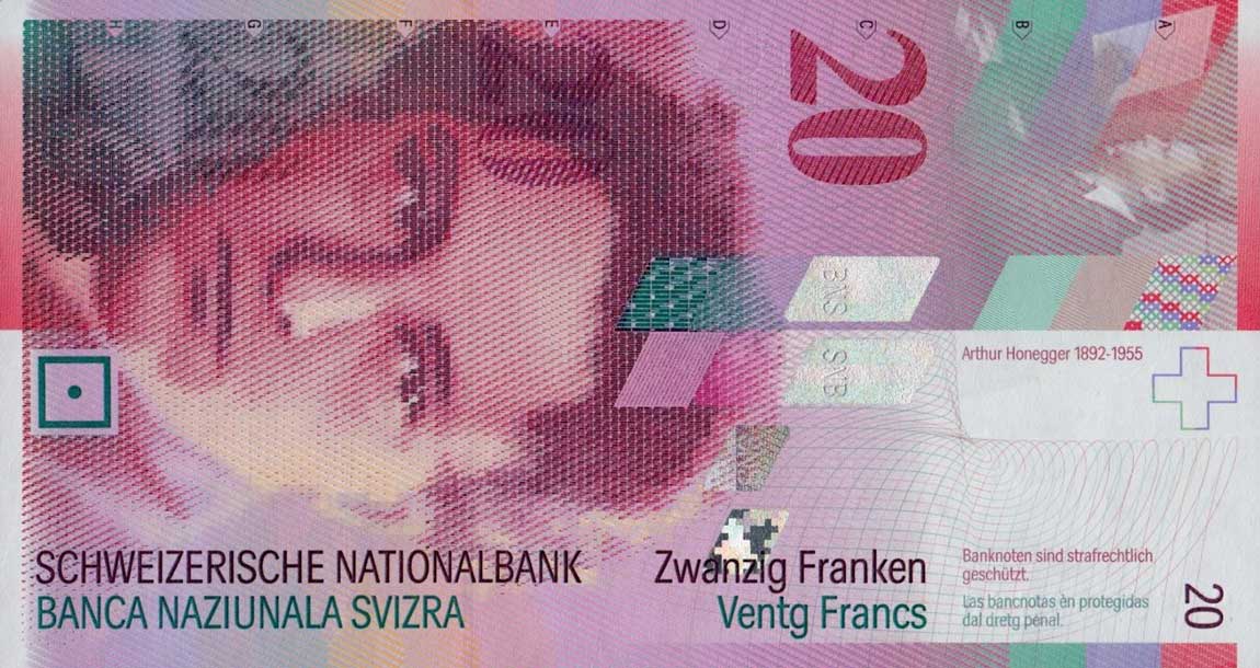 Front of Switzerland p69b: 20 Franken from 2003